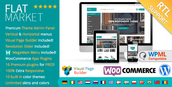 FlatMarket v1.8.9 – Multi-Purpose WooCommerce Theme + RTL