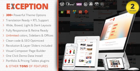 EXCEPTION v2.0.5 – Multi-Purpose Responsive WordPress Theme
