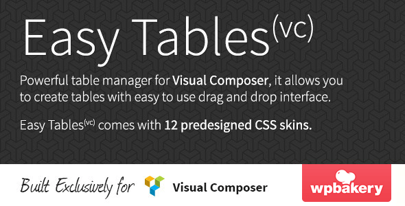 Easy Tables v1.0.9 – Table Manager for Visual Composer