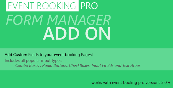 Event Booking Pro: Forms Manager Add on v1.4.1 Plugin