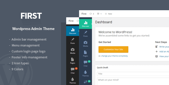 First v1.2.1 – Responsive WordPress Admin Theme