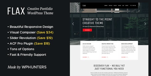 Flax v1.3.5 – A Multi-Purpose Responsive Portfolio WordPress Theme