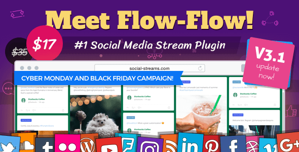 Flow-Flow v3.2.5 – Responsive WordPress Social Stream Plugin