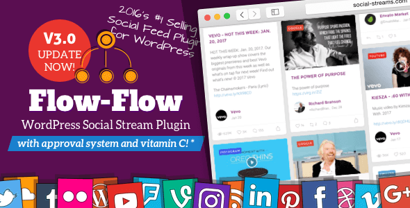 Flow-Flow v3.0.3 – Responsive WordPress Social Stream Plugin