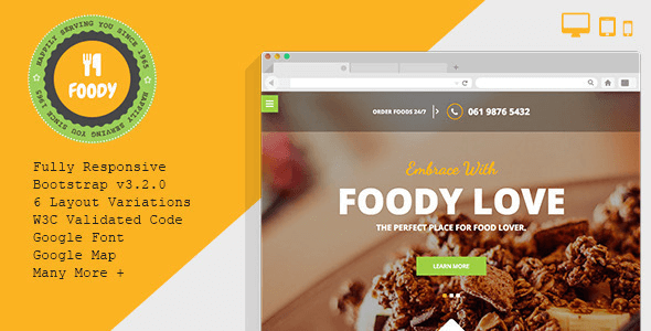 Foody – Responsive Restaurant HTML5 Template