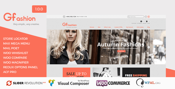 GFashion v1.0 – WordPress Woocommerce Store theme