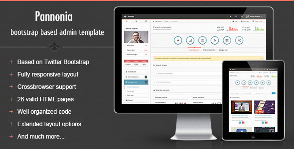 Pannonia - Themeforest fully responsive admin template
