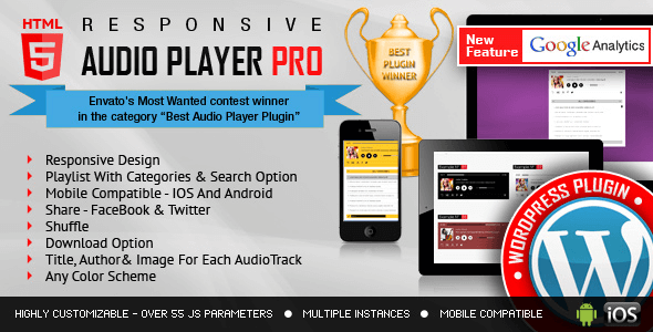 HTML5 Audio Player PRO v2.4.2 – Responsive WordPress plugin