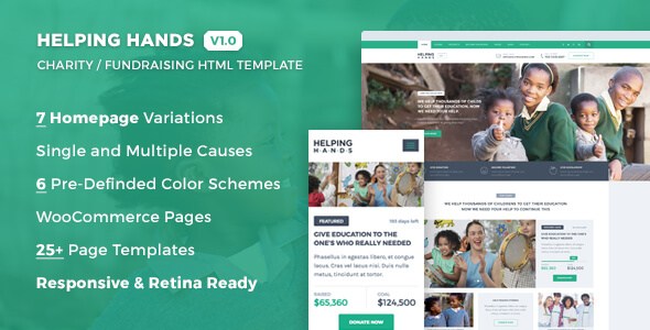 Helping Hands v1.0 – Charity, NonProfit, Fund Raising HTML Template