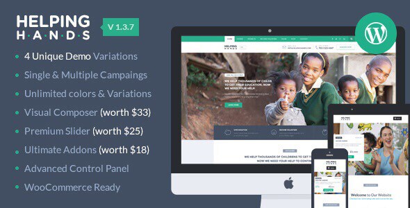 HelpingHands v1.3.7.1 – Charity/Fundraising WordPress Theme