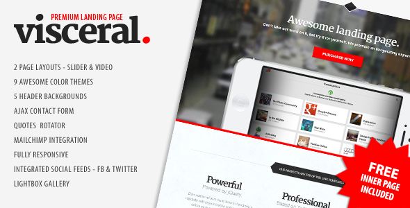 Visceral - Themeforest Premium Multipurpose Landing Page