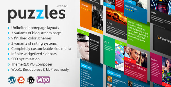 PUZZLES V3.7.1 - WORDPRESS MAGAZINE/REVIEW WITH WOOC