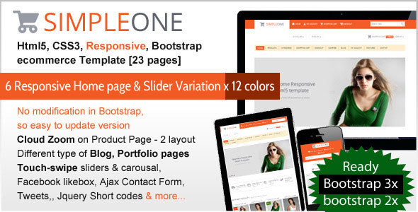 SIMPLEONE - Themeforest Html5 Responsive ecommerce Template