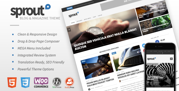 SPROUT V1.7.7 - CLEAN BLOG/NEWS/MAGAZINE RESPONSIVE THEME