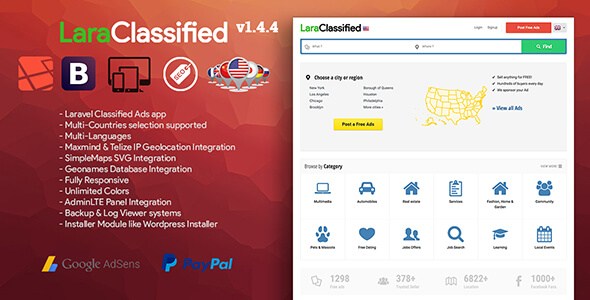 LaraClassified v1.4.4 – Geo Classified Ads CMS PHP Script
