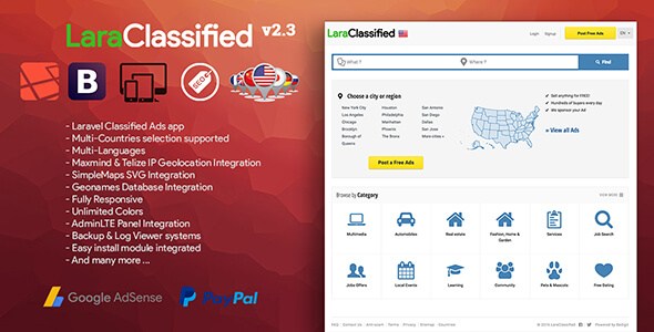 LaraClassified v2.3 – Geo Classified Ads CMS PHP Script