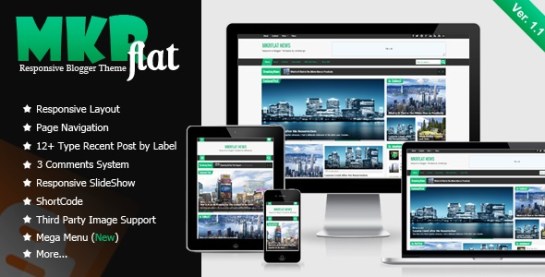 Download – MKRflat – Responsive Magazine/News Blogger Theme