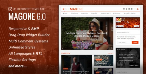 MagOne v6.0.4 – News & Magazine Responsive Blogger Template