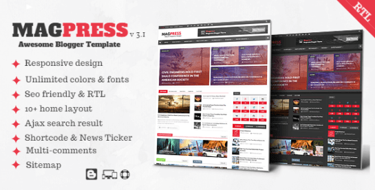Magpress v3.1 – Responsive Magazine Blogger Template