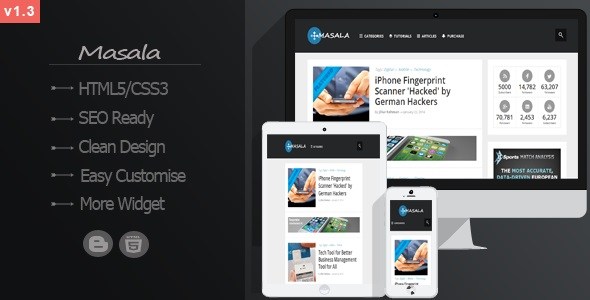 Masala v1.3 – Responsive Multipurpose Blogger Template