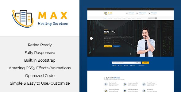 Max Hosting v1.0 – Responsive Hosting HTML5 & CSS3 Template