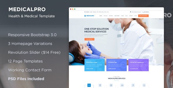 MedicalPRO v1.1 – Responsive Health & Medical HTML Template