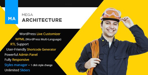 Mega Architecture v1.2.1 – Construction/Building WordPress Theme