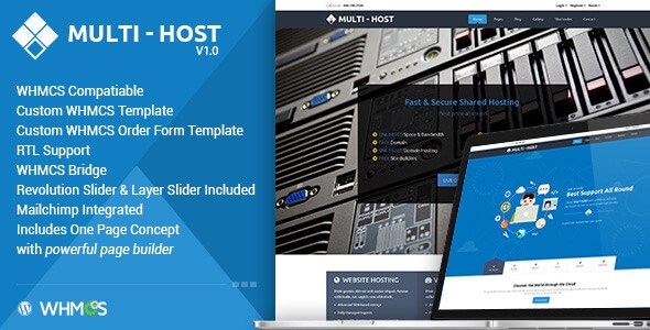 Multi Hosting v1.5.7 – WHMCS Hosting WordPress Theme