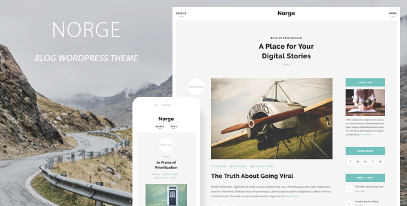 NORGE V1.5 - RESPONSIVE BLOG WORDPRESS THEME