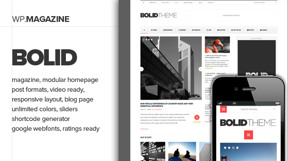 BOLID - RESPONSIVE NEWS, THEMEFOREST MAGAZINE WP