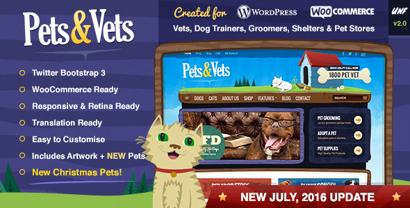Pets & Vets v2.2 – Responsive WordPress & WooCommerce Theme