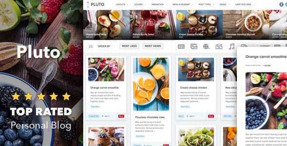 Pluto v4.0.1 – Clean Personal WordPress Masonry Blog Theme