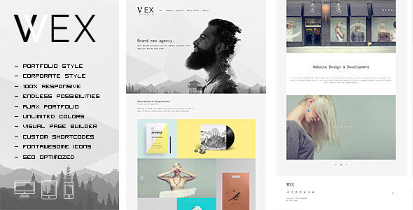 WEX - MINIMALISTIC WORDPRESS PORTFOLIO THEM