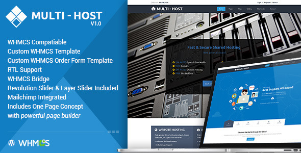MULTI HOSTING V1.5.4 - WHMCS HOSTING WORDPRESS THEME
