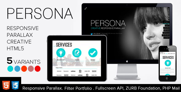 Persona - Themeforest HTML5 Responsive Creative Parallax