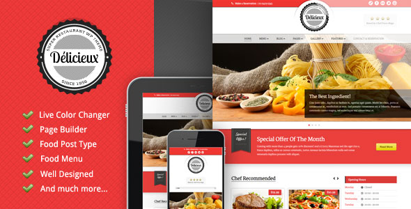 DELICIEUX - THEMEFOREST RESTAURANT WORDPRESS THEME