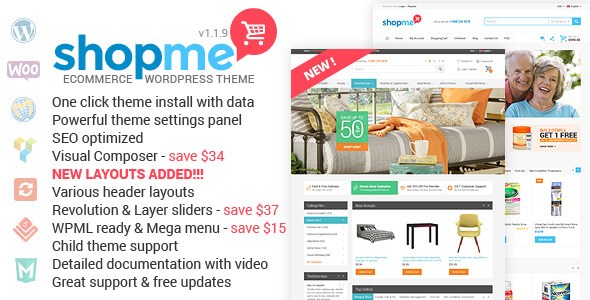ShopMe v1.1.9 – Responsive Woocommerce WP Theme