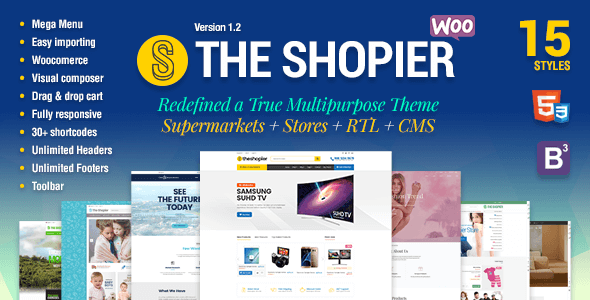 Shopier v1.2.8 – Multipurpose WooCommerce WordPress Theme