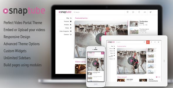 Snaptube v4.1 – Premium Responsive Video WordPress Theme