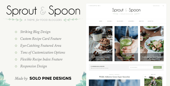 Sprout & Spoon v1.1 – A WordPress Theme for Food Bloggers