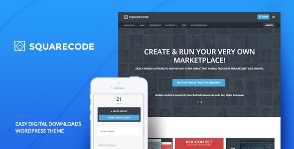 SquareCode v2.6.1 – Marketplace for Easy Digital Downloads Theme