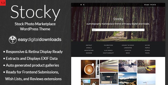 Stocky v1.3.8 – A Stock Photography Marketplace Theme