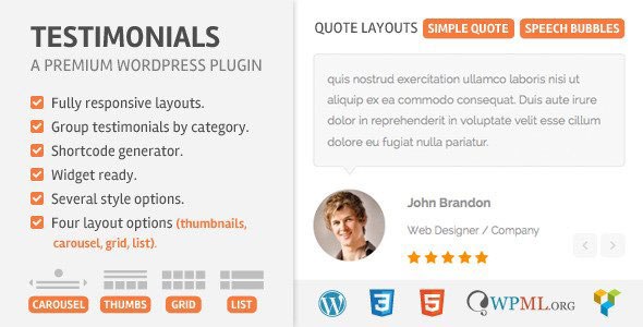 Testimoonials v2.3 – A Premium Responsive WordPress Plugin