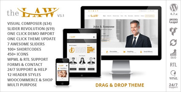 The Law v3.1 – Responsive WordPress Lawyer Theme + RTL