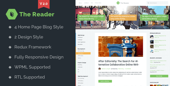 The Reader v2.1 – Responsive Minimal WordPress Blog Theme