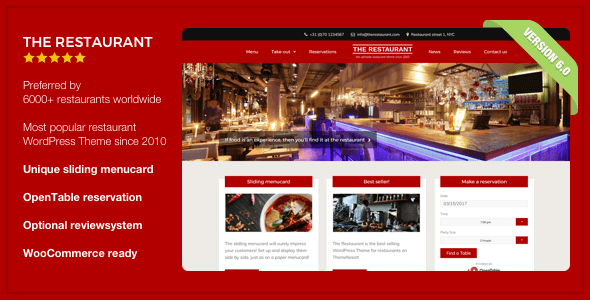 The Restaurant v6.0.2 – Perfect WordPress Theme for Restaurants
