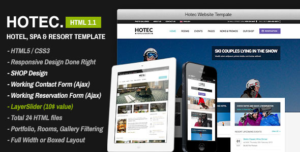 Hotec - Themeforest Responsive Hotel, Spa & Resort Template