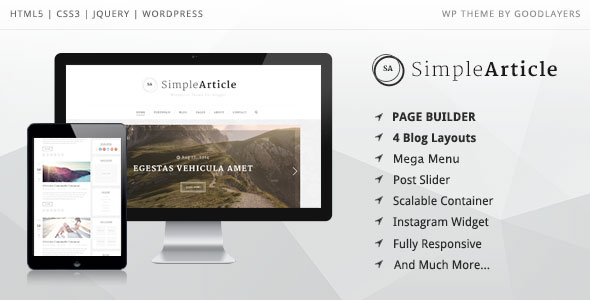 SIMPLE ARTICLE - WORDPRESS THEME FOR PERSONAL BLOG