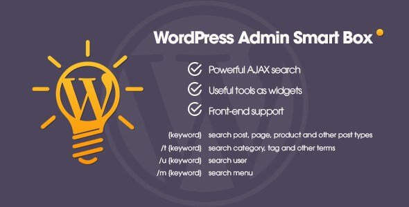 WP Admin Smart Box v1.0 – Powerful AJAX Search and Tools