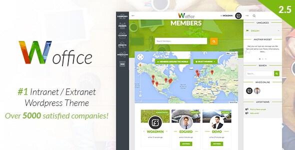 Woffice v2.5.3 – Responsive Intranet/Extranet WordPress Theme